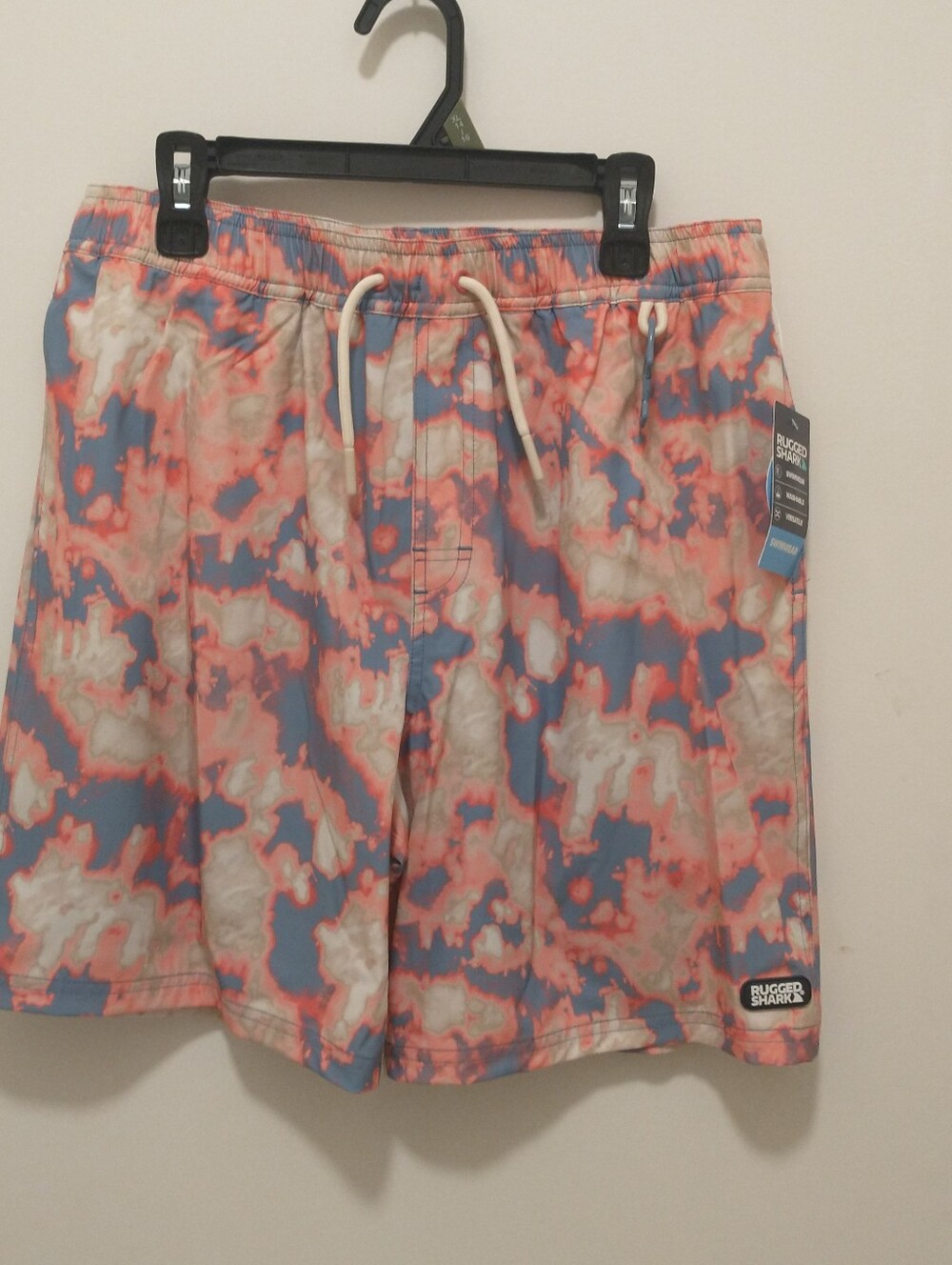Rugged Shark Boys 5" Inseam Swim Trunks, Size XL (14-16)